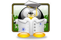 Linux Tux as art teacher